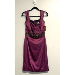 Mandalay 10 Cocktail Dress Oleander Beaded Sleeveless Embellished Purple NWT‎